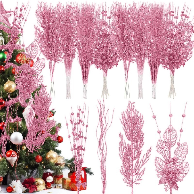 12Pcs Pink Christmas Tree Deco - огляд і ціна Florist Supply Bulk