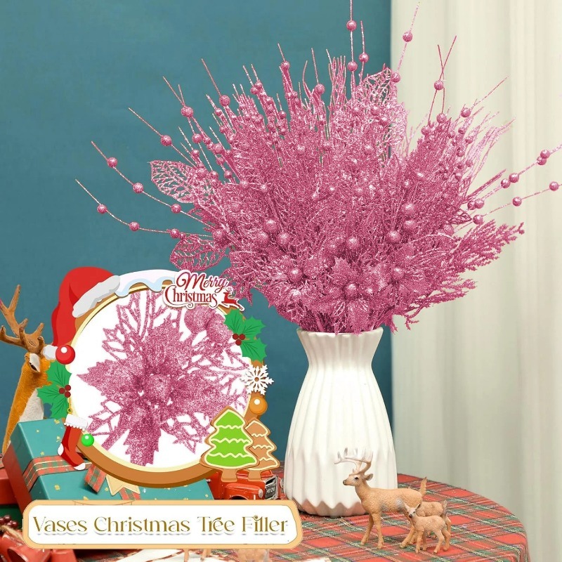 12Pcs Pink Christmas Tree Deco - огляд і ціна Florist Supply Bulk