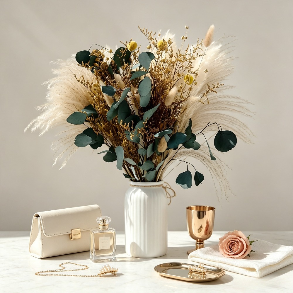 Natural Dried Pampas Grass Bou - огляд і ціна Eucalyptus Preserved