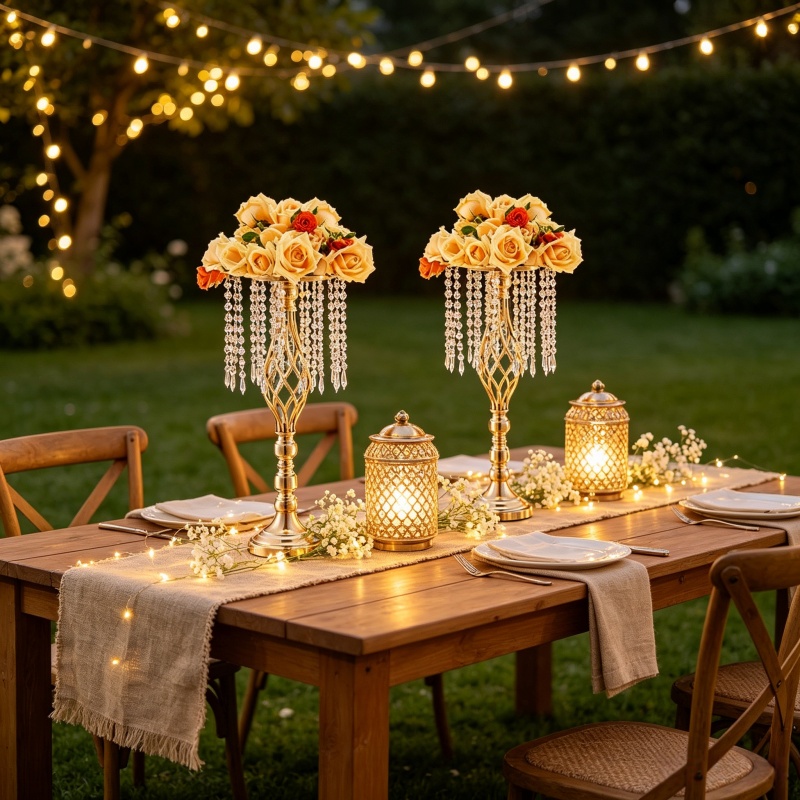 Elegant Tall Gold Crystal Flow - огляд і ціна Florist Supply Vases